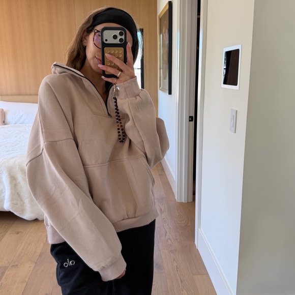 Beige Quarter-Zip Pullover - Picture 2 of 5